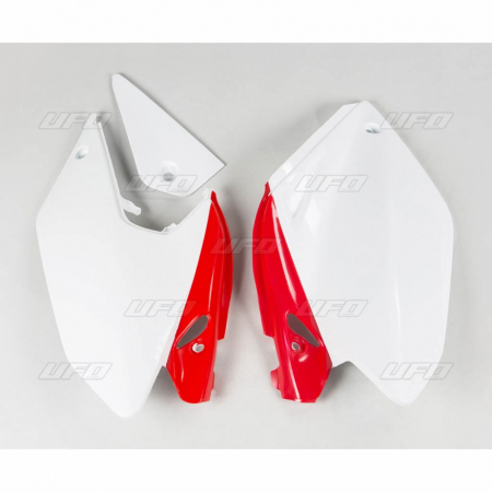 Laterale spate - Laterale spate CRF250 X '04-'0, albe cu linie rosie