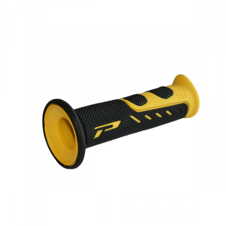 Suspensie Cadru - Mansoane moto Progrip 725- capat inchis; ghidon 22mm;  L 122mm Culoare Negru/Galben