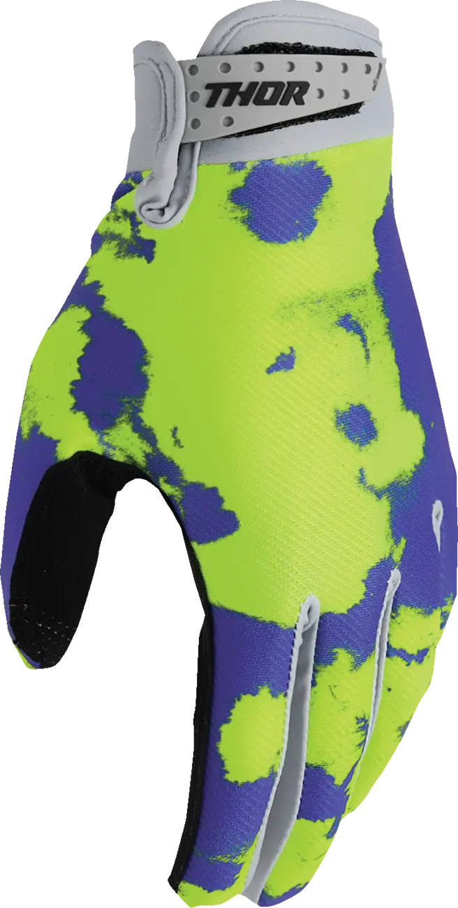 Manusi copii atv/cross Thor LaunchMode Bleach, culoare mov/verde, marime YS [3]