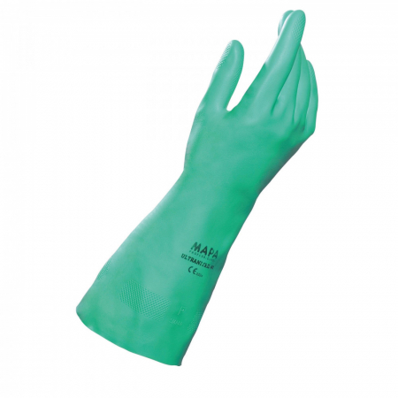 Atelier & Service - Manusi de lucru din nitril si velur, marime 10, culoare verde