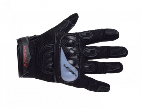 Echipament Strada - Manusi moto Leoshi piele/textil, culoare negru/gri, marime M