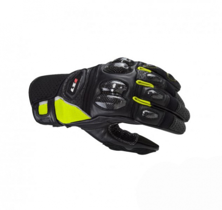 Echipament Strada - Manusi moto piele/carbon LS2 Spark2, culoare negru/galben, marime M