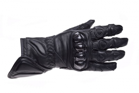 Echipament Strada - Manusi moto piele lungi dame, Kevlar, culoare negru, marime XS