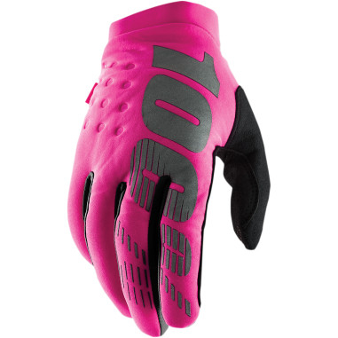 Echipament Cross  & ATV - Manusi motocross 100% BRISKER culoare roz/negru marime L