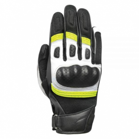 Manusi - Manusi piele Oxford Glove RP-6S, negru/alb/fluo, M