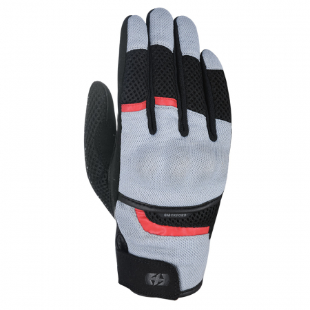 Manusi - Manusi piele+textil Oxford Brisbane Air Glove, negru/gri/rosu, M