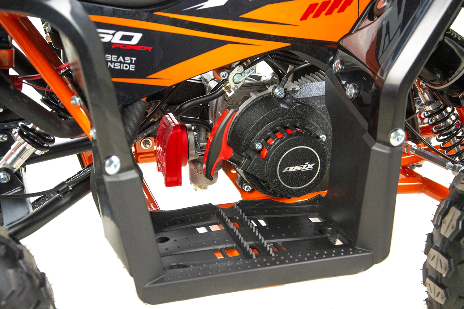 Mini atv Asix Dusty, roti 6inch, 50cc, 2 timpi, pornire electromotor, culoare negru/portocaliu [7]