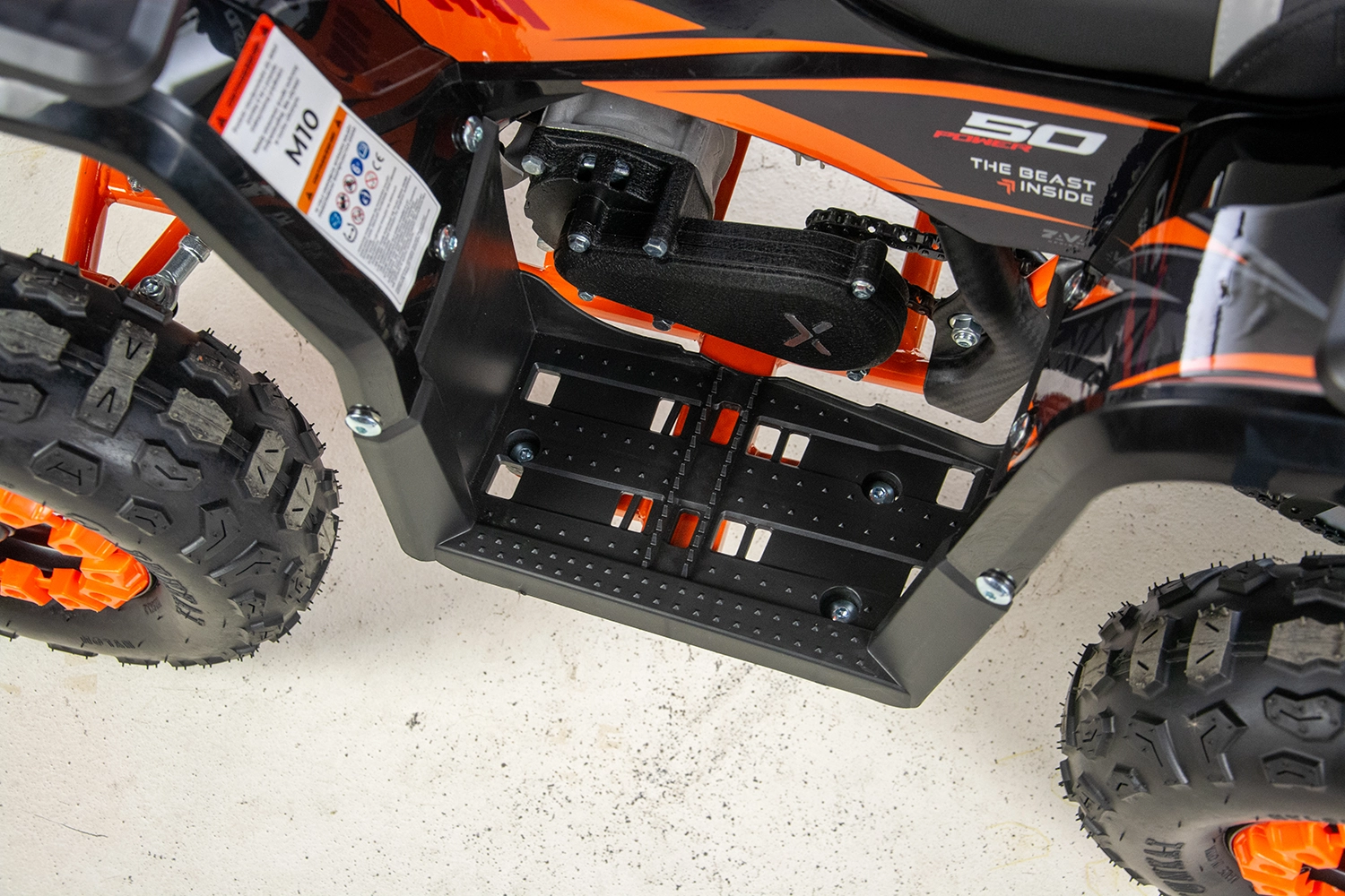 Mini atv Asix Dusty, roti 6inch, 50cc, 2 timpi, pornire electromotor, culoare negru/portocaliu [13]
