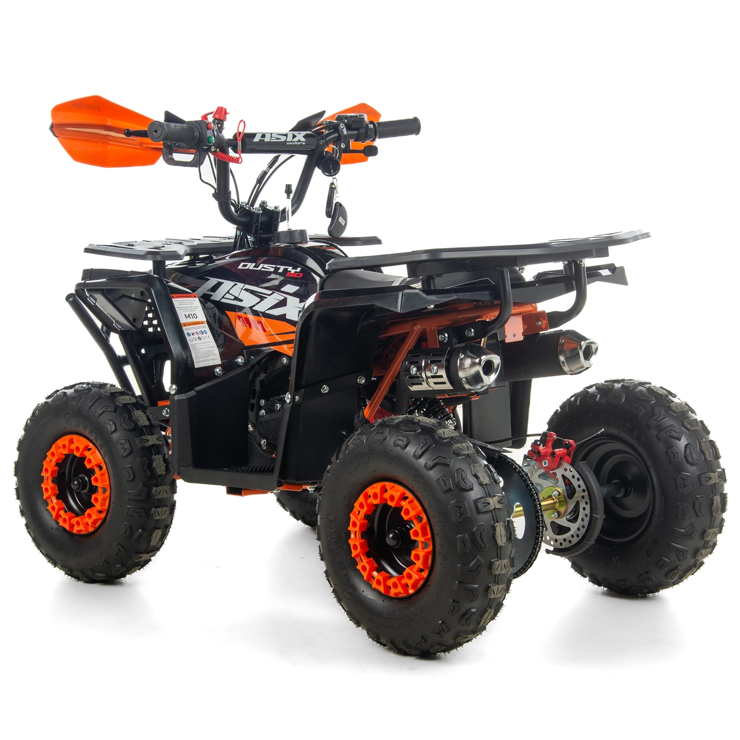 Mini atv Asix Dusty, roti 6inch, 50cc, 2 timpi, pornire electromotor, culoare negru/portocaliu [1]
