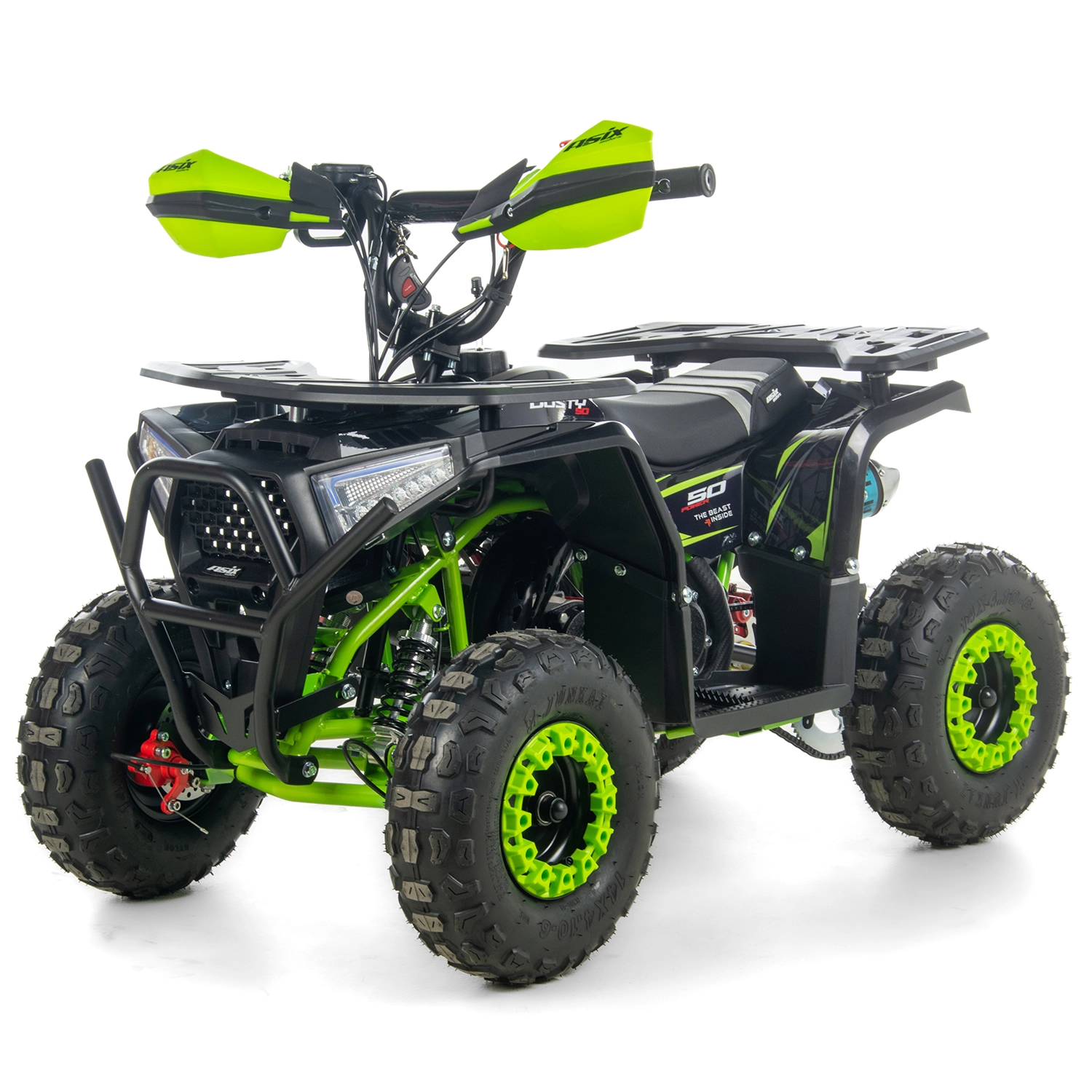 Mini atv Asix Dusty, roti 6inch, 50cc, 2 timpi, pornire electromotor, culoare negru/verde [4]