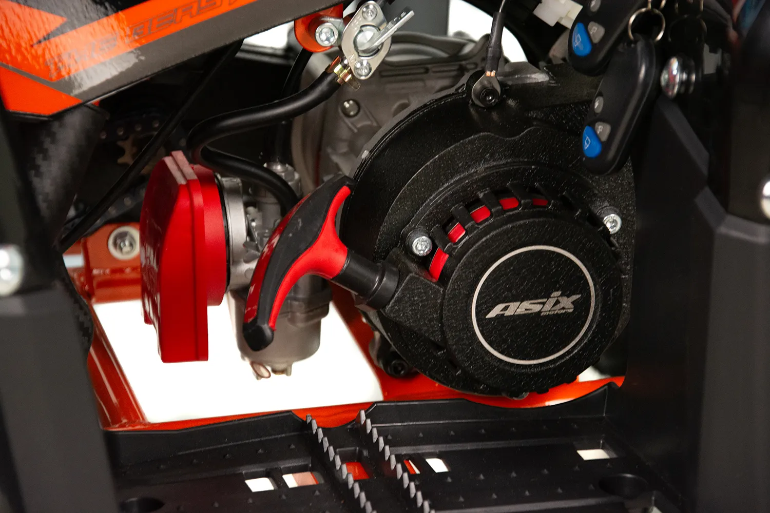 Mini atv Asix M10, roti 6inch, 50cc, 2 timpi, pornire electromotor, culoare gri/albastru [7]