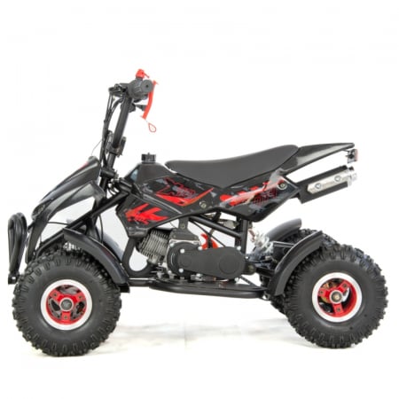 Mini atv XTR M4/4, roti 4 inch, 50cc, 2 timpi, pornire la sfoara, culoare negru/rosu [3]