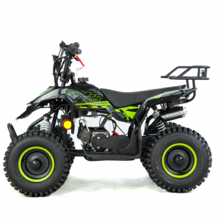 Mini atv XTR M8, roti 6 inch, 50cc, 2 timpi, pornire la sfoara, culoare negru/verde [4]