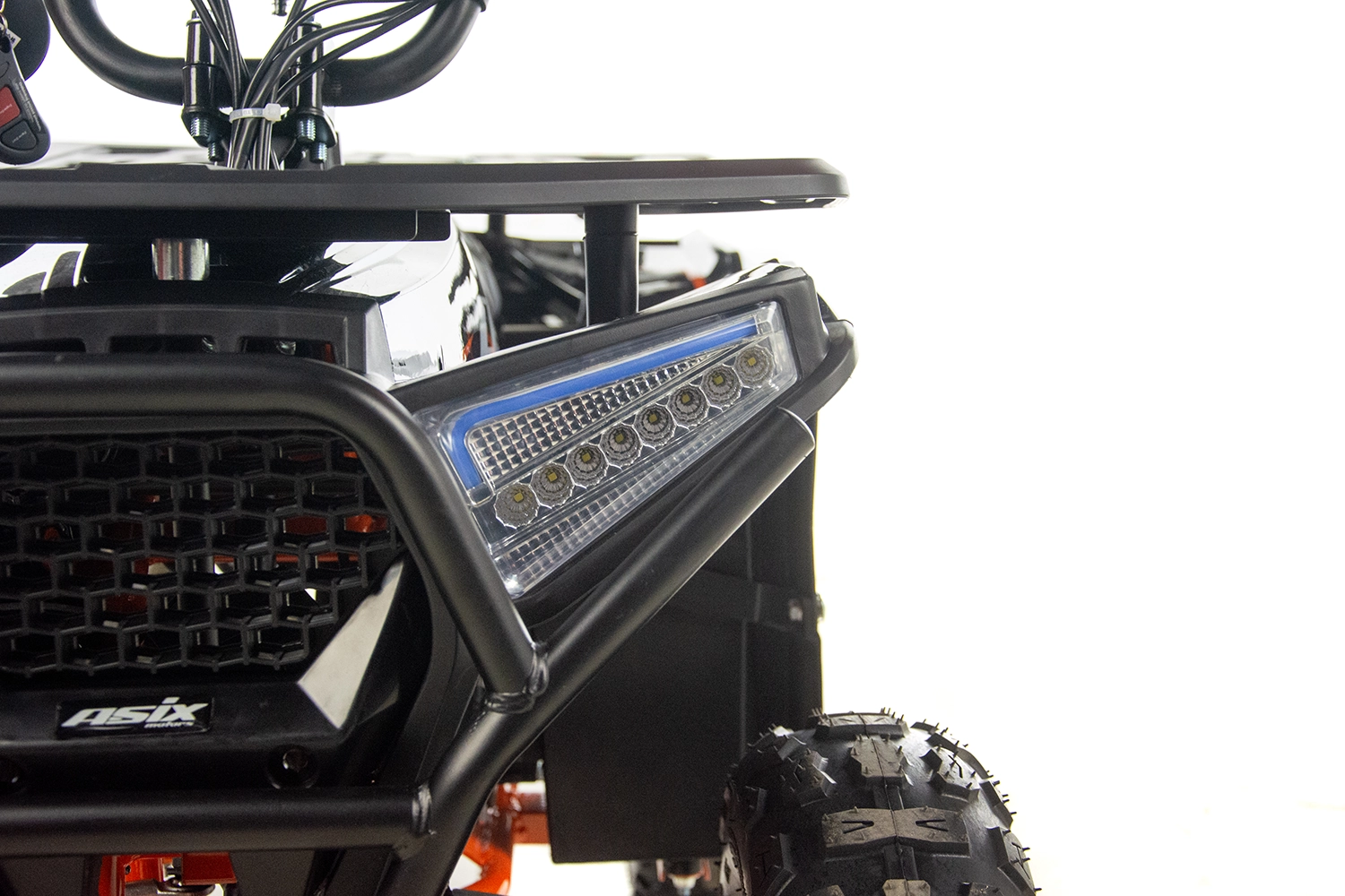 Mini atv Asix Dusty, roti 6inch, 50cc, 2 timpi, pornire electromotor, culoare gri/albastru [10]