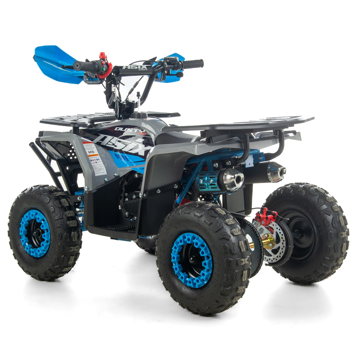 Mini atv Asix Dusty, roti 6inch, 50cc, 2 timpi, pornire electromotor, culoare gri/albastru [1]