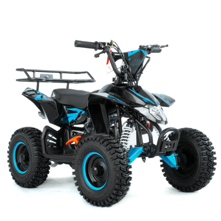 Motociclete & ATV - Mini atv XTR M8, roti 6inch, 50cc, 2 timpi, pornire electromotor, culoare negru/albastru