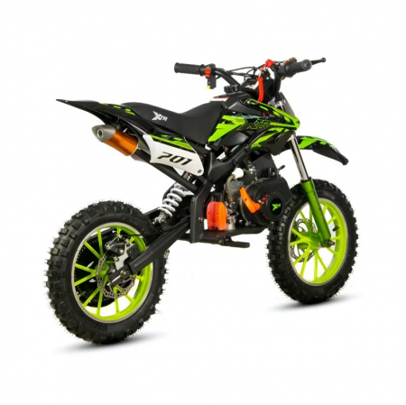 Mini Cross XTR 701, 50cc, 2 timpi, pornire sfoara, roti 10 inch, culoare negru/verde [1]
