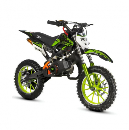 Motociclete & ATV - Mini Cross XTR 701, 50cc, 2 timpi, pornire sfoara, roti 10 inch, culoare negru/verde