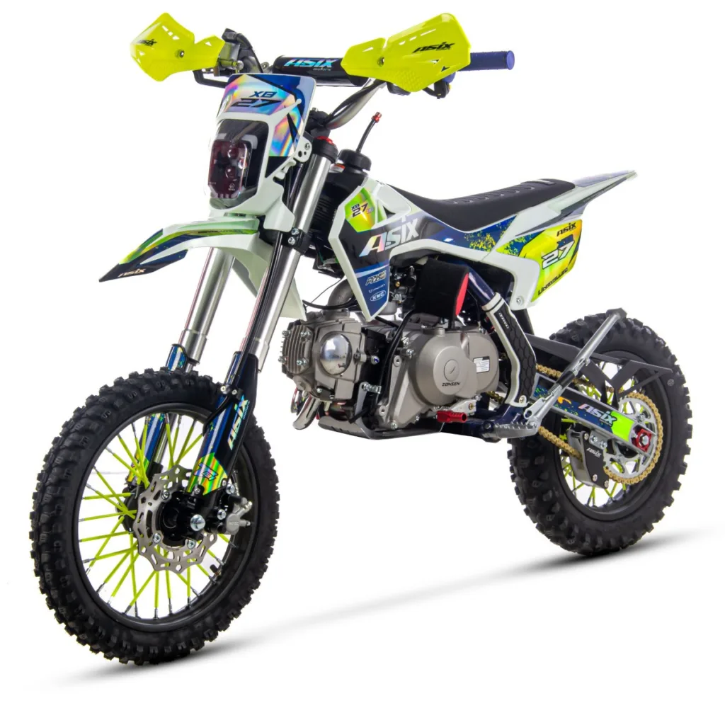 Motocicleta cross copii,Asix XB27 110cc,14/12,far,pornire electromotor,automat,negru-portocaliu -verde [5]