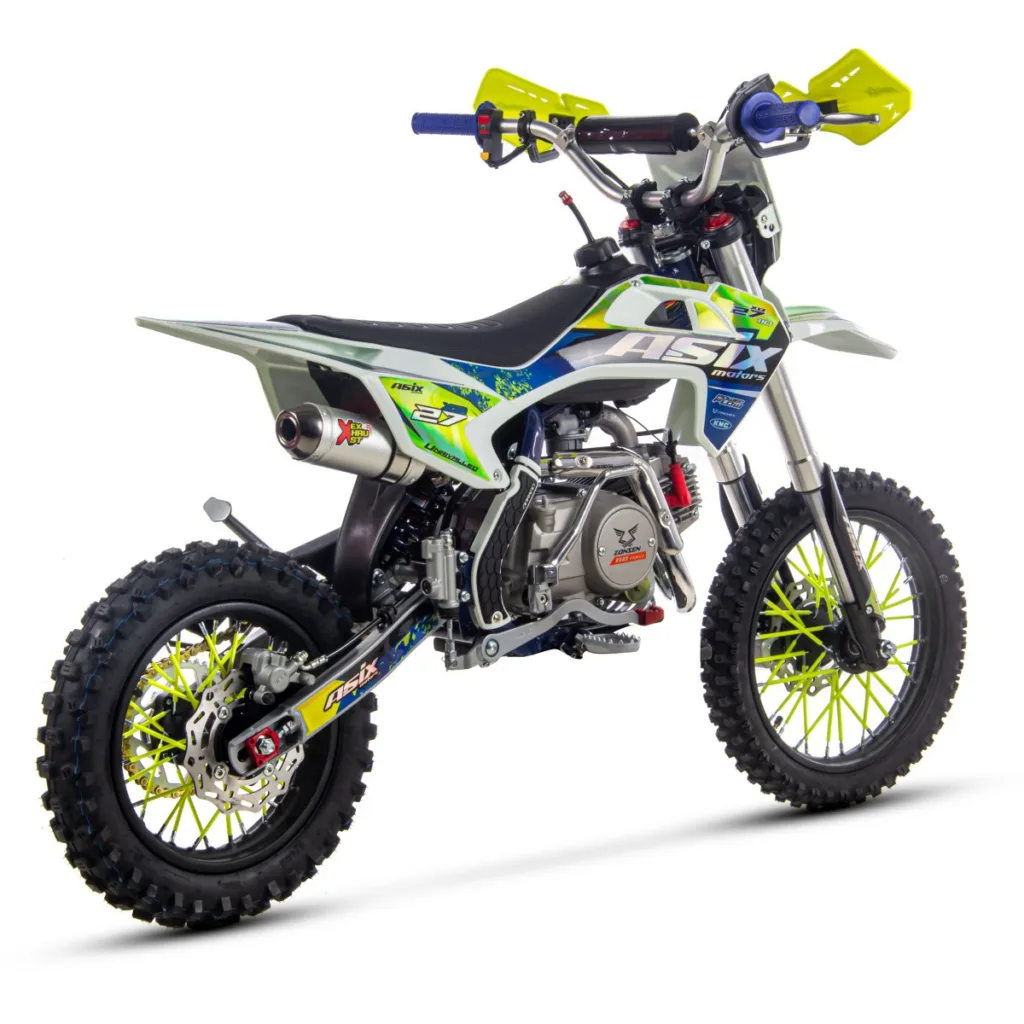 Motocicleta cross copii,Asix XB27 110cc,14/12,far,pornire electromotor,automat,negru-portocaliu -verde [2]