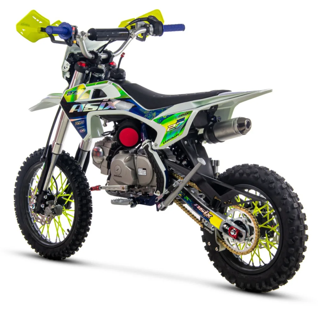 Motocicleta cross copii,Asix XB27 110cc,14/12,far,pornire electromotor,automat,negru-portocaliu -verde [3]