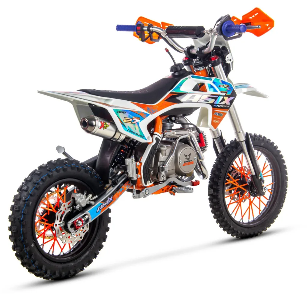 Motocicleta cross copii,Asix XB27 110cc,14/12,far,pornire electromotor,automat,negru-portocaliu [2]