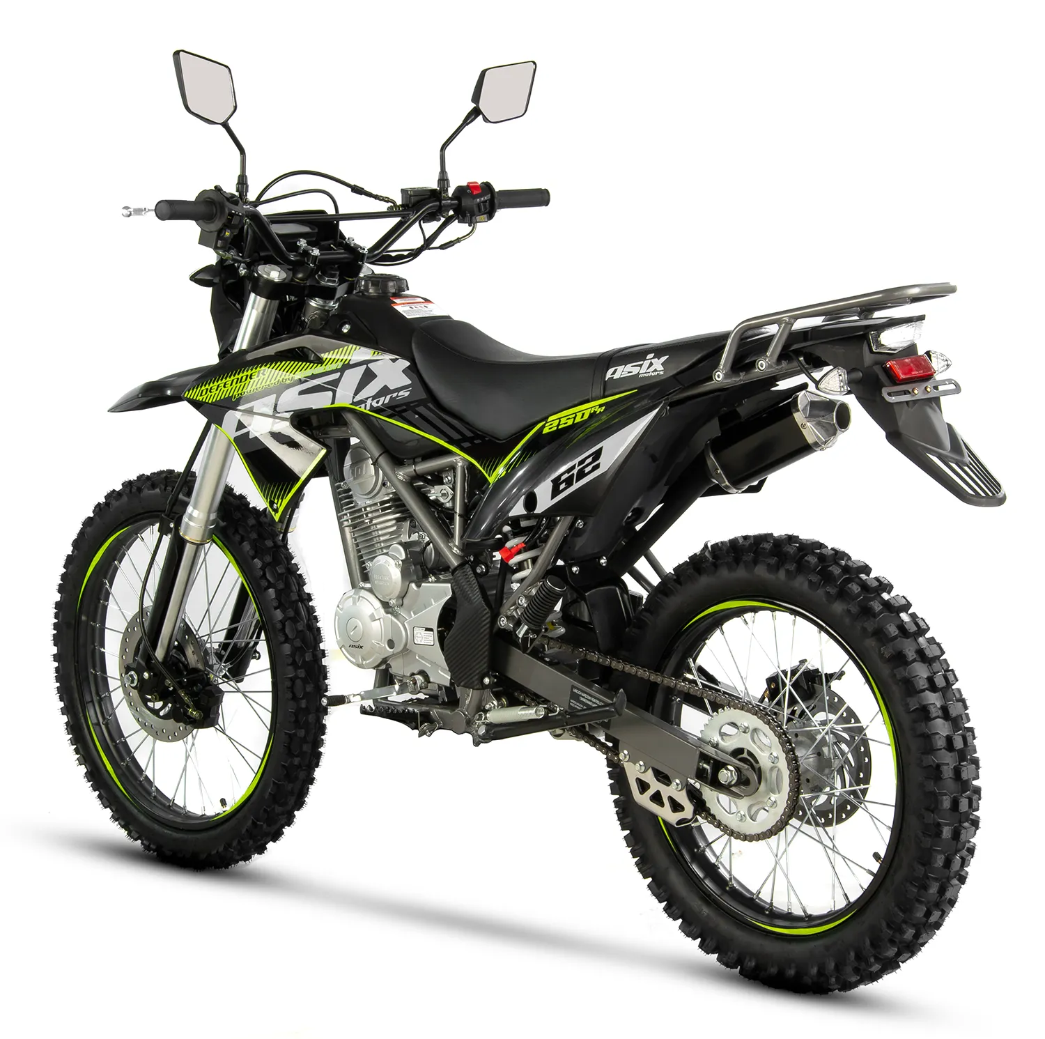Motocicleta Cross/Enduro Asix Defender XB82, 250cc, roti 21/18", culoare negru/lime, pornire electric/picior [4]