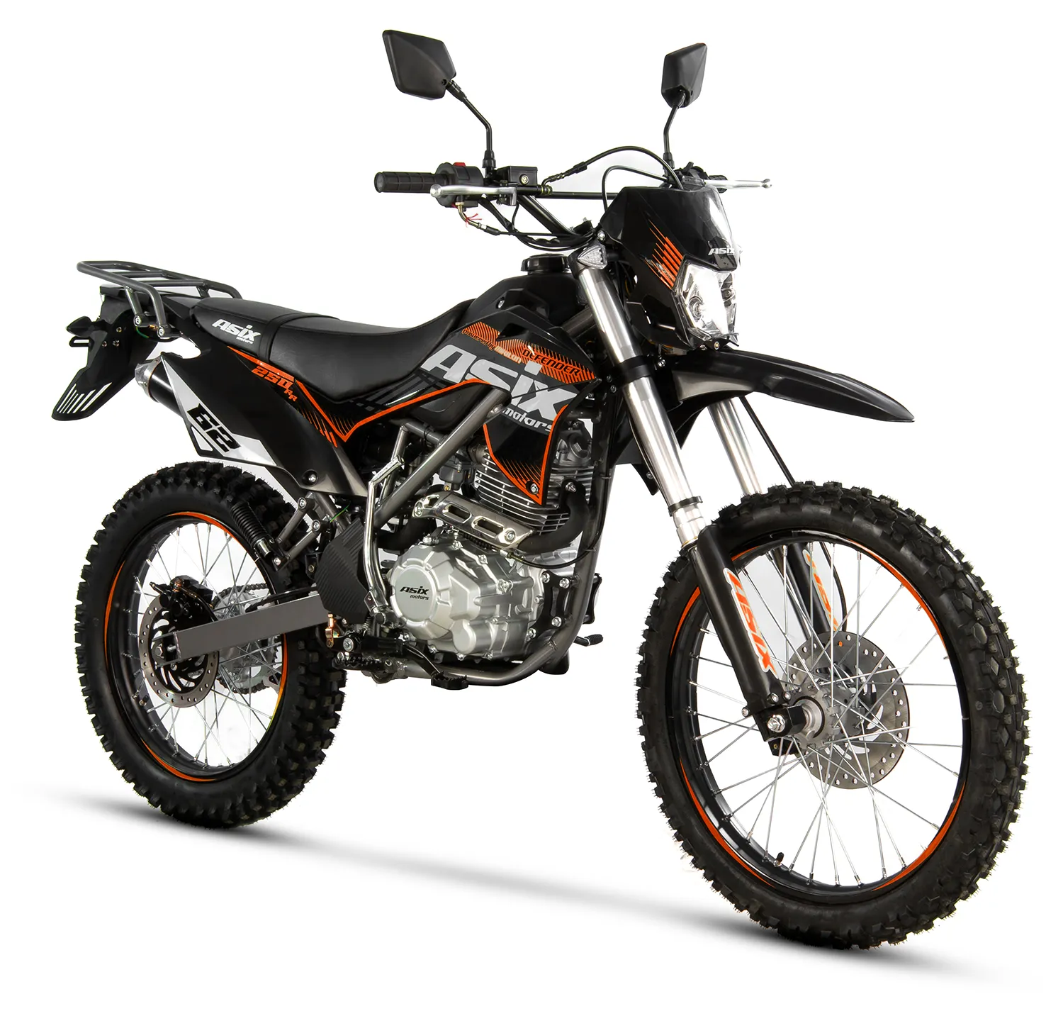 Motociclete & ATV - Motocicleta Cross/Enduro Asix Defender XB82, 250cc, roti 21/18", culoare negru/portocaliu, pornire electric/picior