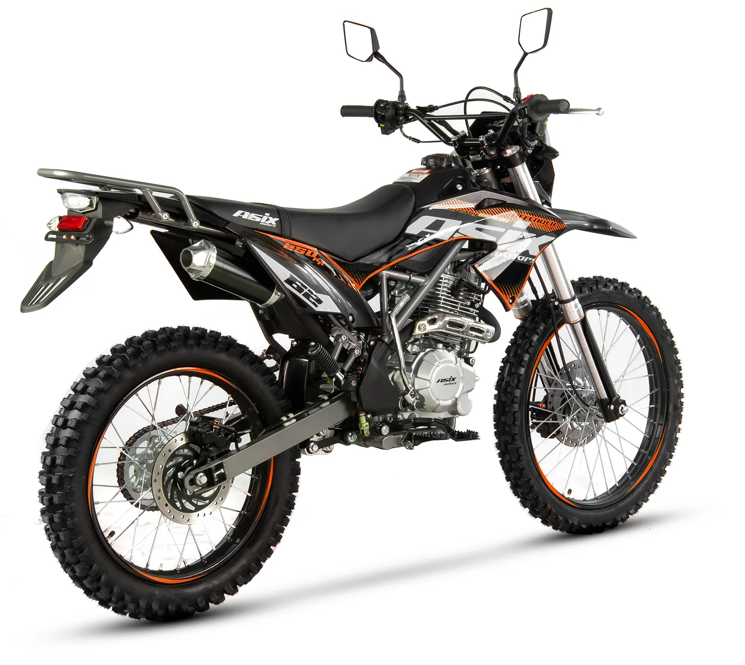 Motocicleta Cross/Enduro Asix Defender XB82, 250cc, roti 21/18", culoare negru/portocaliu, pornire electric/picior [2]