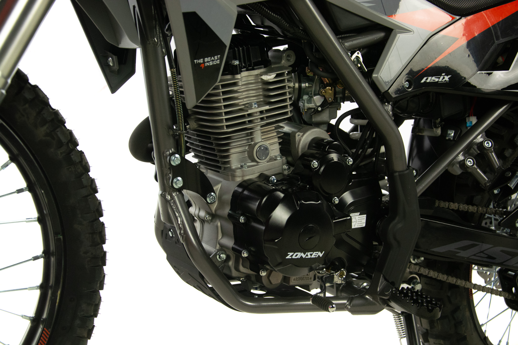 Motocicleta Cross/Enduro Asix XB72 A1, 150cc, roti 21/18, culoare gri/portocaliu, pornire electrica [12]