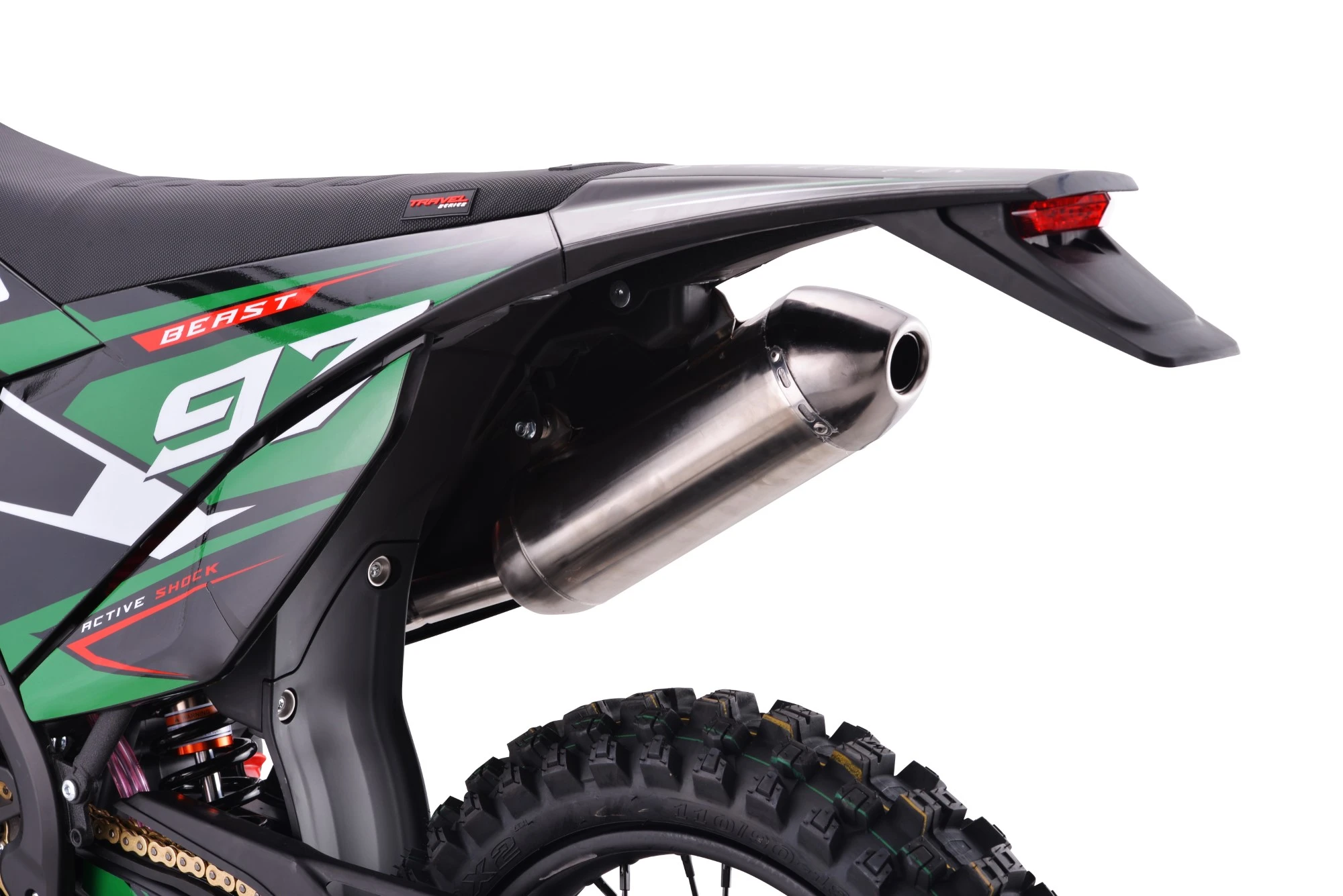 Motocicleta Cross/Enduro Asix XT97, 300cc, roti 21/18", culoare negru/verde, pornire electric/picior [15]