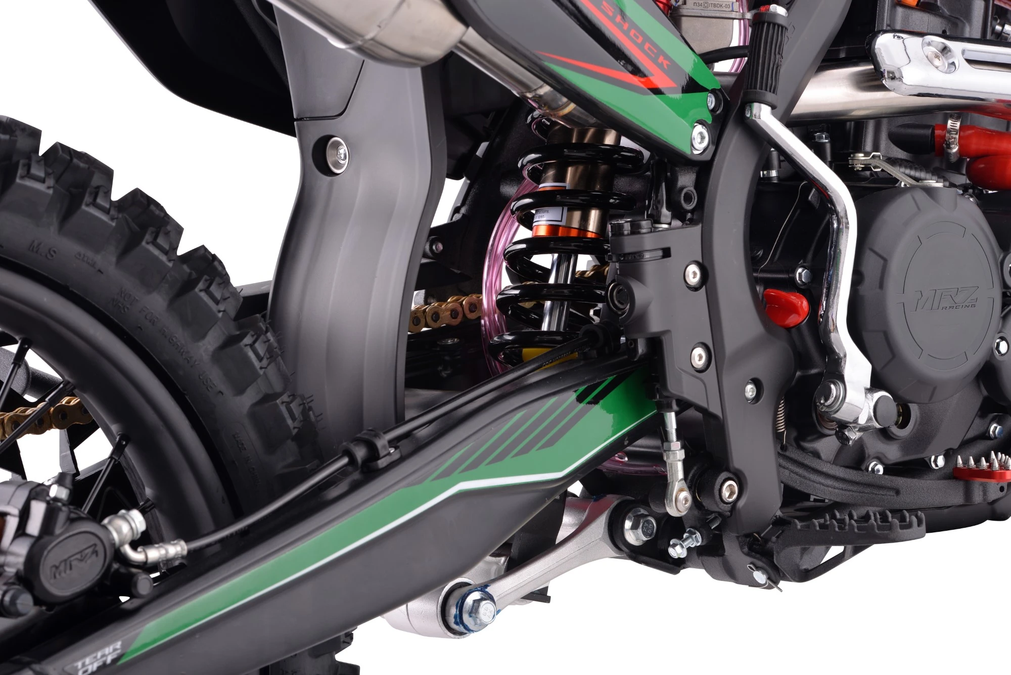 Motocicleta Cross/Enduro Asix XT97, 300cc, roti 21/18", culoare negru/verde, pornire electric/picior [18]