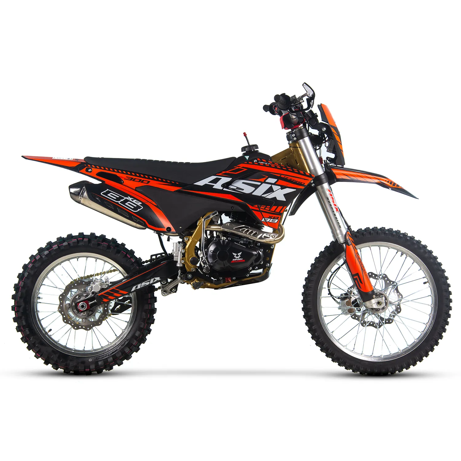 Motocicleta Cross/Enduro Asix XB88, 300cc, roti 21/18", culoare negru/portocaliu, pornire electric/picior [1]