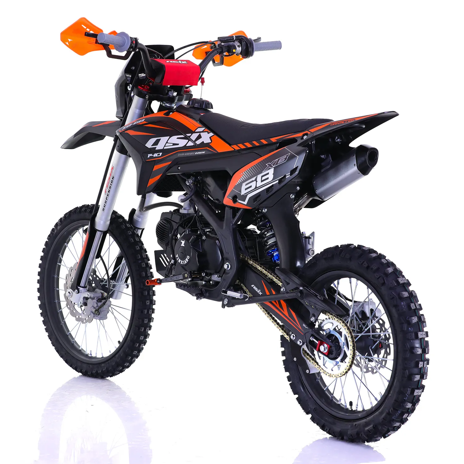 Motocicleta Enduro/Cross Asix XB68, 140cc, 4T, roti 19"/16", pornire electromotor, culoare negru/portocaliu [5]