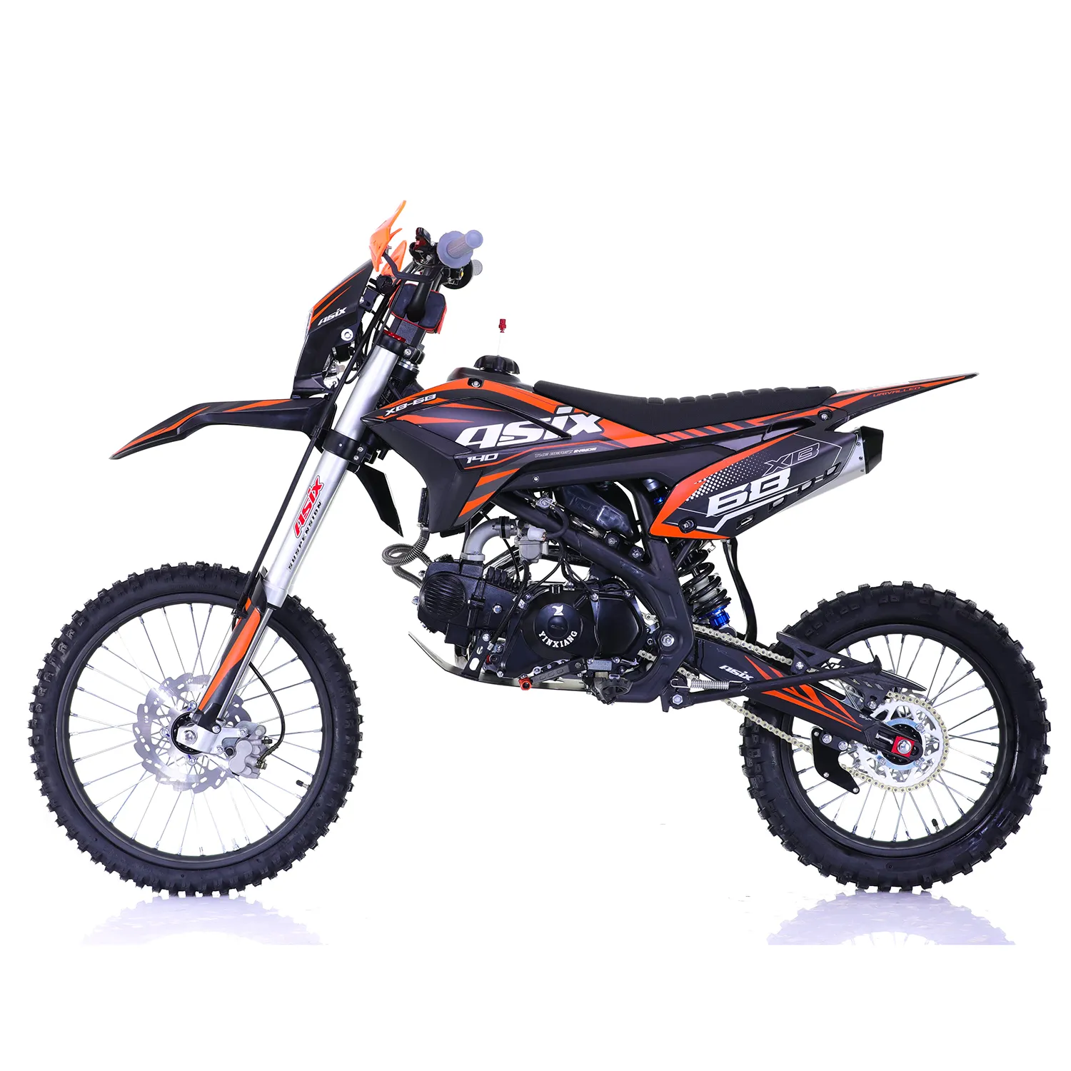 Motocicleta Enduro/Cross Asix XB68, 140cc, 4T, roti 19"/16", pornire electromotor, culoare negru/portocaliu [4]
