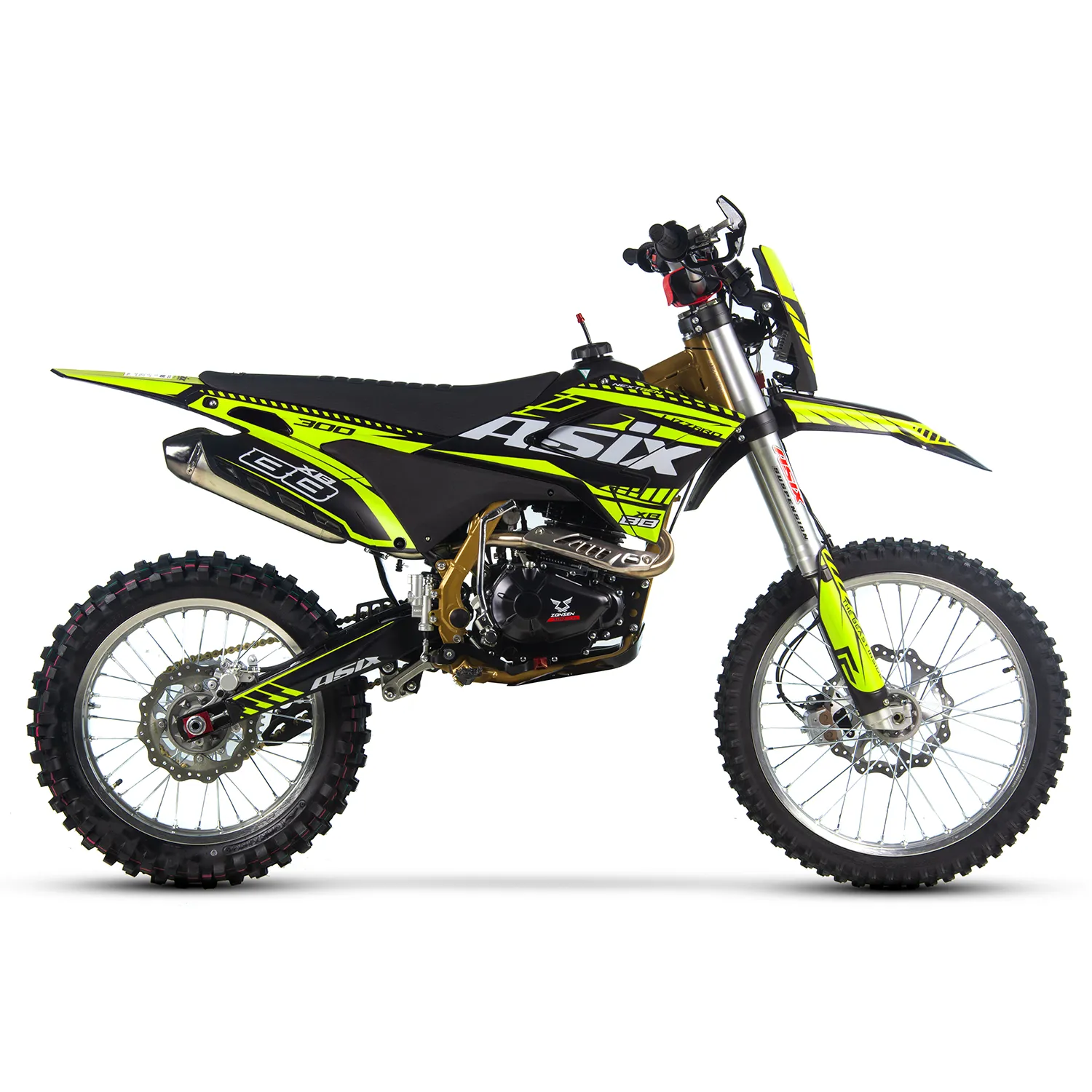 Motocicleta Cross/Enduro Asix XB88, 300cc, roti 21/18", culoare negru/verde, pornire electric/picior [1]