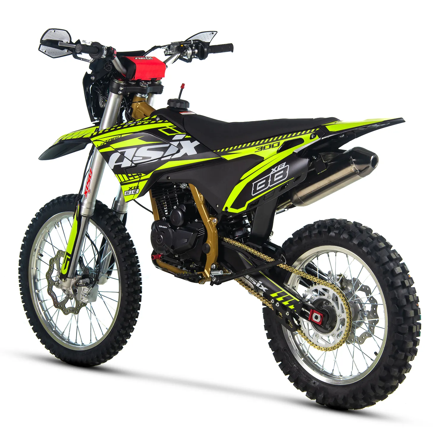 Motocicleta Cross/Enduro Asix XB88, 300cc, roti 21/18", culoare negru/verde, pornire electric/picior [5]