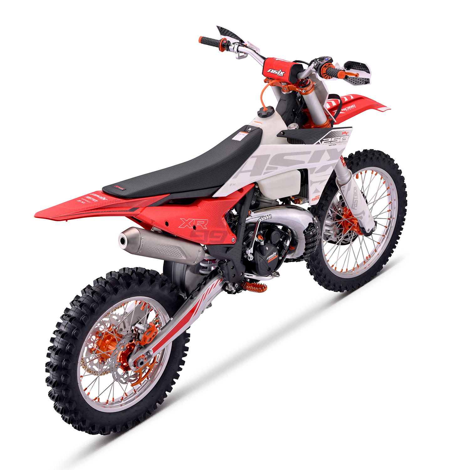 Motocicleta Cross/Enduro Asix XR99 2T, 250cc, roti 21/18", pornire electric, racire apa, culoare alb/rosu [3]