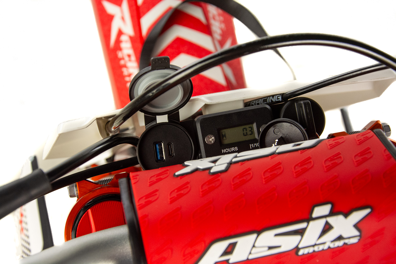 Motocicleta Cross/Enduro Asix XR99 2T, 250cc, roti 21/18", pornire electric, racire apa, culoare alb/albastru [15]