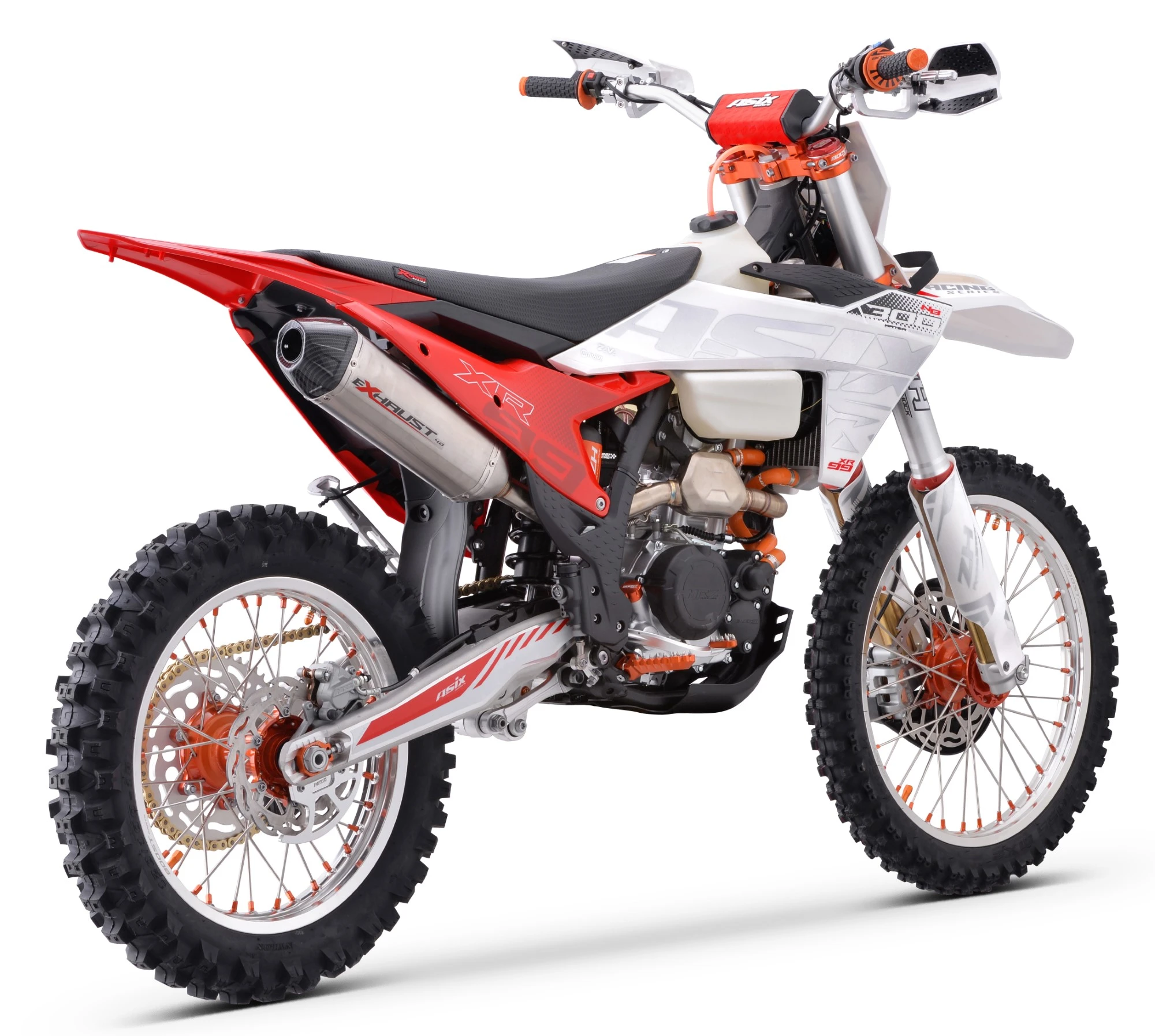 Motocicleta Cross/Enduro Asix XR99, 300cc, roti 21/18", culoare alb/rosu, pornire electric [4]