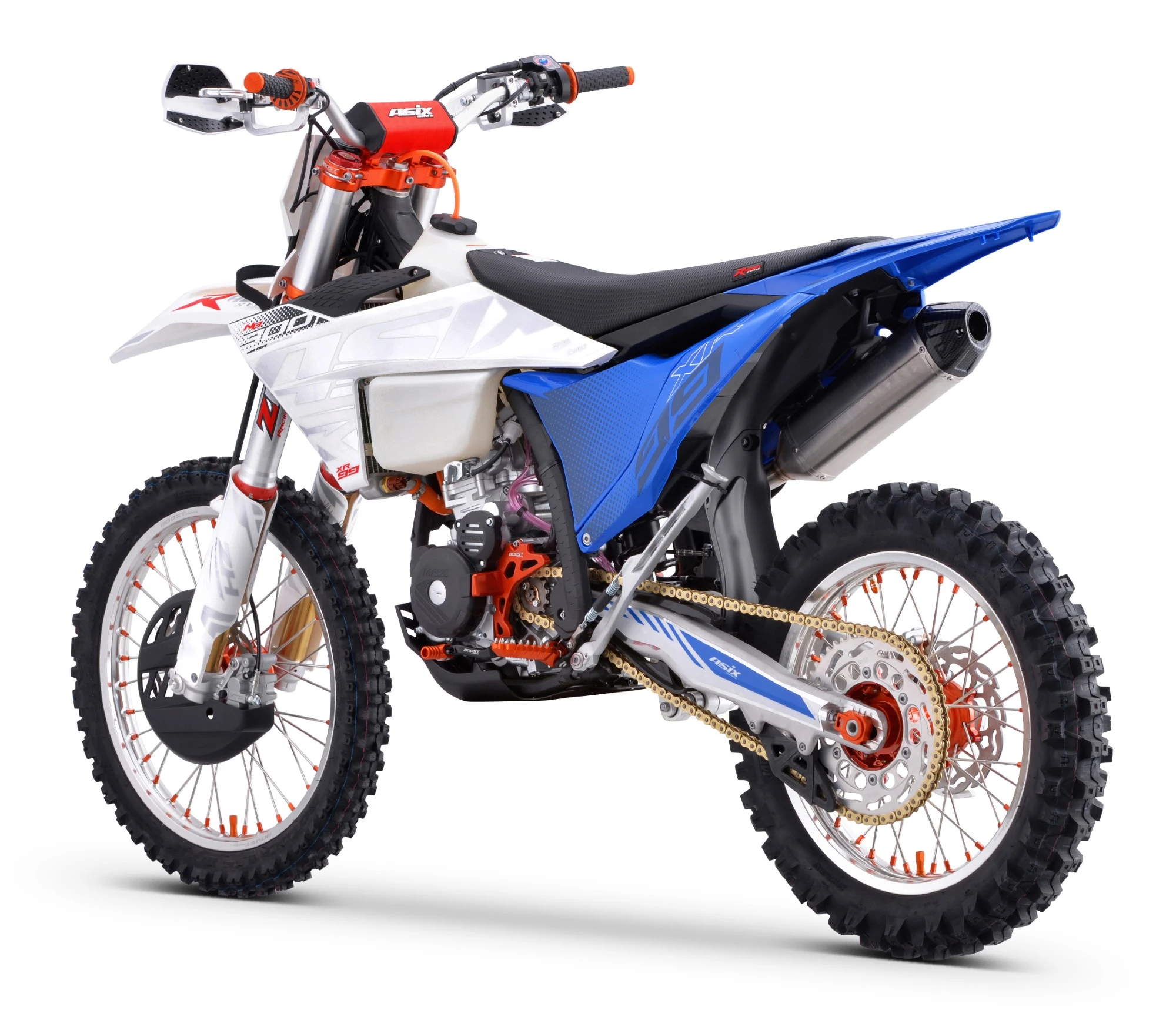 Motocicleta Cross/Enduro Asix XR99, 300cc, roti 21/18", culoare alb/albastru, pornire electric [5]