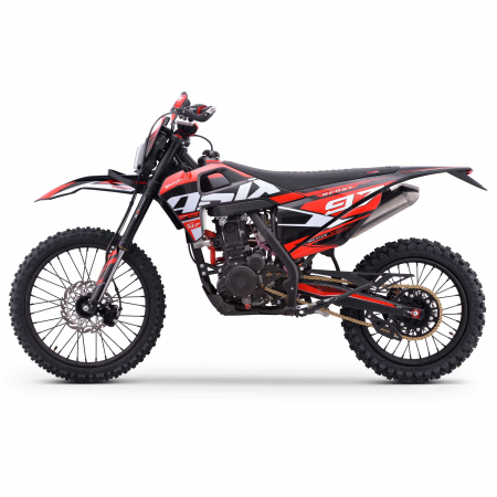 Motocicleta Cross/Enduro Asix XT97, 300cc, roti 21/18", culoare negru/rosu, pornire electric/picior [5]