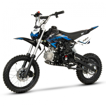 Motocicleta Cross/Enduro copii 4T XTR 607, 125cc, roti 17/14, pornire electromotor, culoare negru/albastru [1]