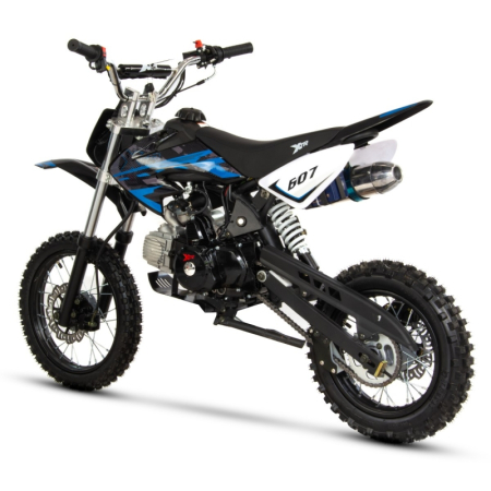 Motocicleta Cross/Enduro copii 4T XTR 607, 125cc, roti 17/14, pornire pedala, culoare negru/albastru [4]