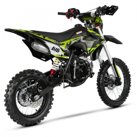 Motocicleta Cross/Enduro copii 4T XTR 616, 125cc, roti 17/14, pornire electric + pedala, culoare negru/lime [3]
