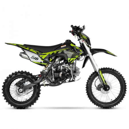 Motocicleta Cross/Enduro copii 4T XTR 616, 125cc, roti 17/14, pornire electric + pedala, culoare negru/lime [4]