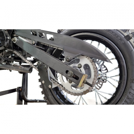 Motocicleta Cross/Enduro copii 4T XTR 607M, 125cc, roti 14/12, pornire electromotor, schimbator viteze, culoare negru/albastru [7]
