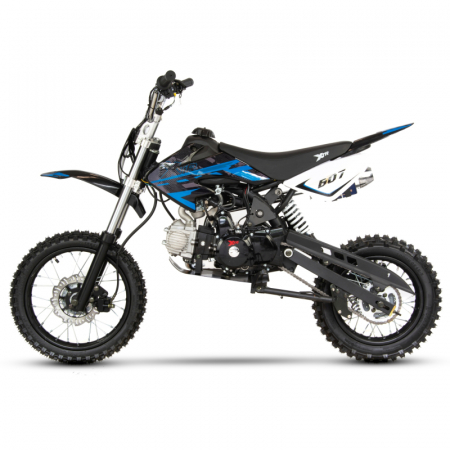 Motocicleta Cross/Enduro copii 4T XTR 607M, 125cc, roti 14/12, pornire electromotor, schimbator viteze, culoare negru/albastru [1]