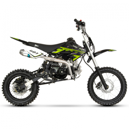 Motocicleta Cross/Enduro copii 4T XTR 607M, 125cc, roti 14/12, pornire electromotor, schimbator viteze, culoare negru/verde [1]