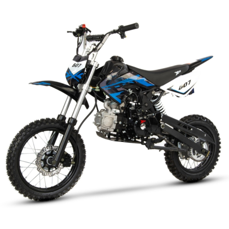 Motocicleta Cross/Enduro copii 4T XTR 607M, 125cc, roti 14/12, pornire electromotor, transmisie automata, culoare negru/albastru [5]